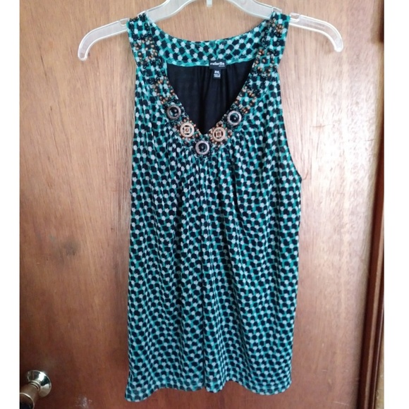 Rafaella Petite Sleeveless Top w/ Beads - Large - Picture 4 of 10